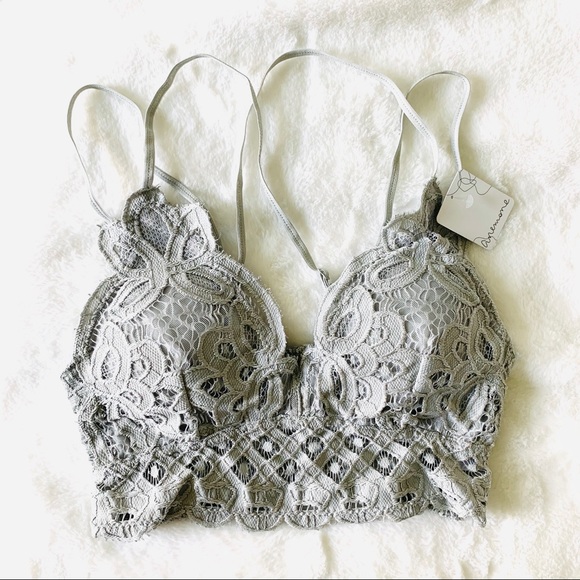 Anemone Other - 🆕 Light Gray Crochet Lace Bralette